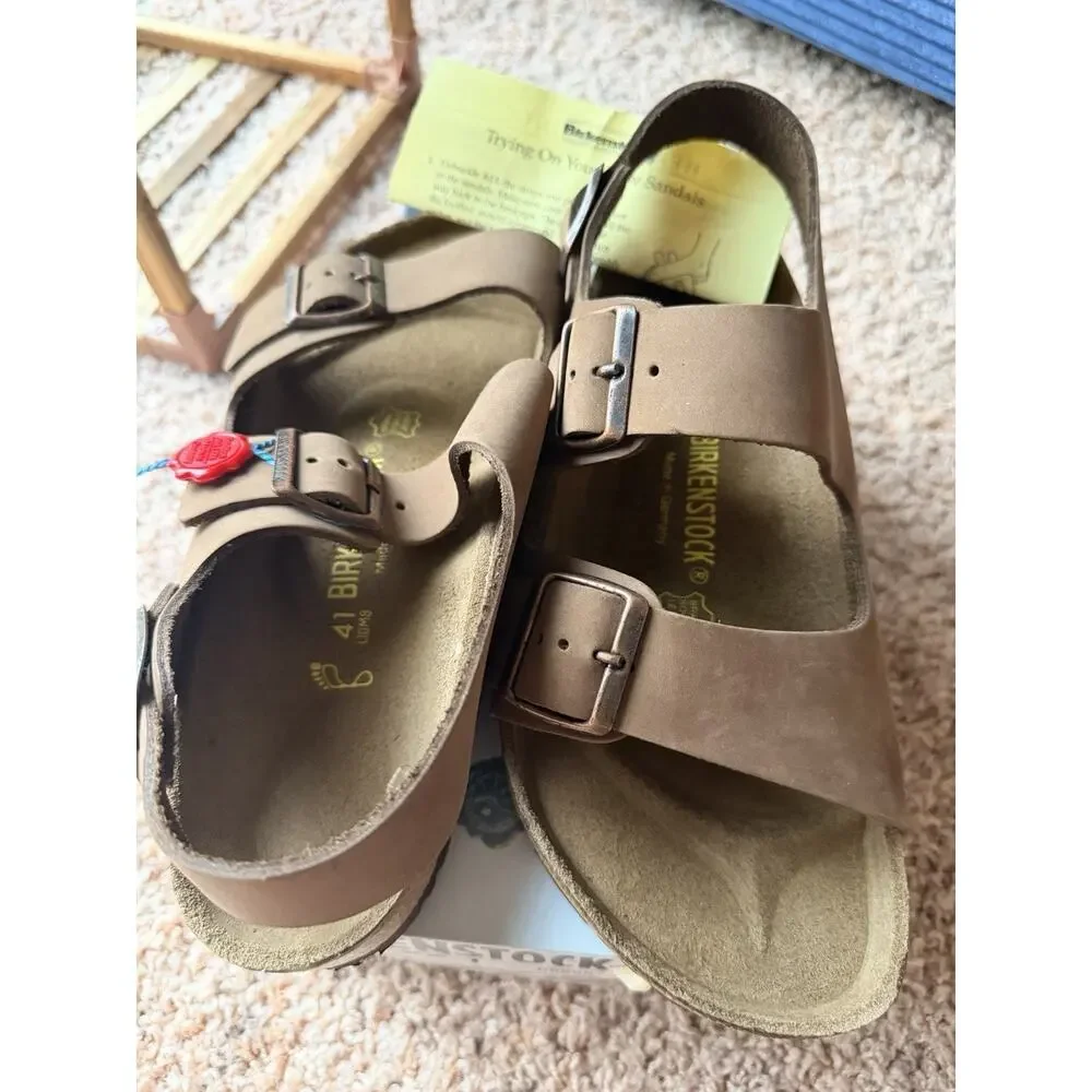 1991 Birkenstock Brown Milano With Box Size 41 Mens 8 Women’s 10